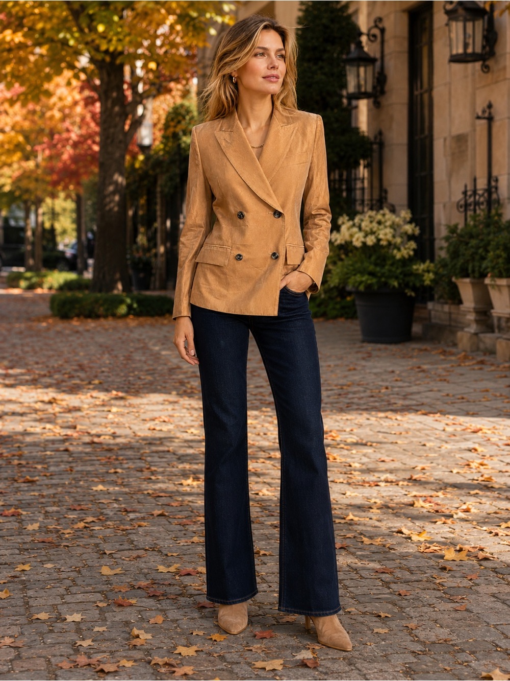 SMYTHE Tuck-In Blazer Desert Sand Tan Size 6 - Picture 6 of 6